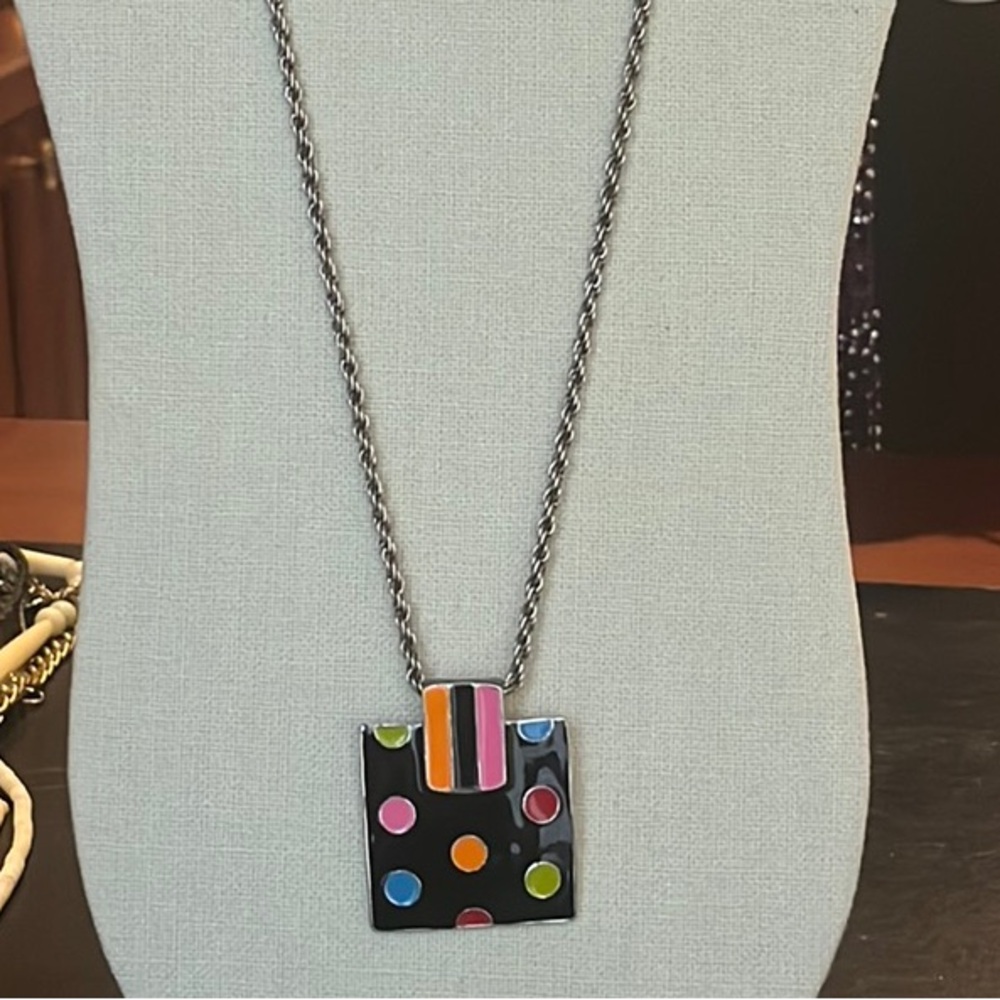 Multicolor Polka Dot Pendant Necklace Whimsy whimsical